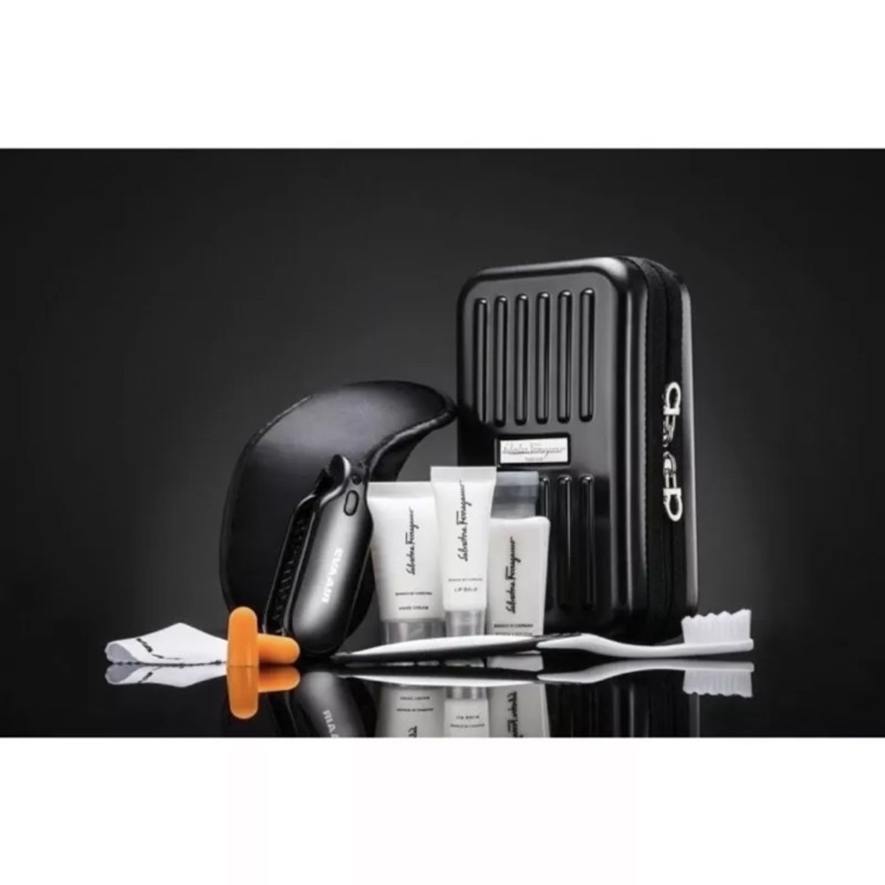 Ferragamo and Thann overnight kits from Eva Air